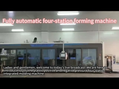 La máquina de formación de vacío de cuatro estaciones hace cajas de fruta de plástico