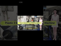 Máquina de termoformado de plástico de 3 estaciones totalmente automática