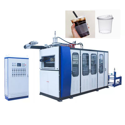 Máquina de termoformado totalmente automática de cubierta de taza y tazón de segunda mano máquina de fabricación de tazas de plástico de alta eficiencia
