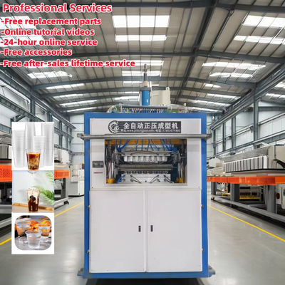 Máquina de termoformado automático de copas de plástico con sistema de accionamiento de engranajes de control PLC