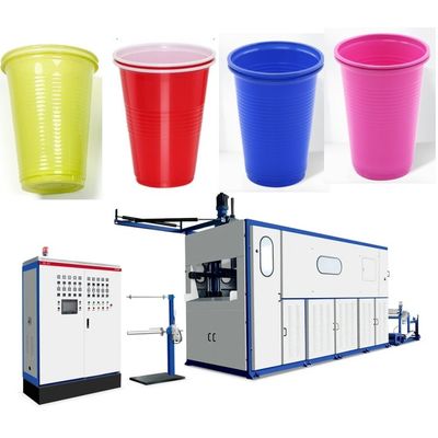 11 kW de potencia de calefacción Máquina de fabricación de tazas de plástico desechables totalmente automática para caja de pasteles y otros productos