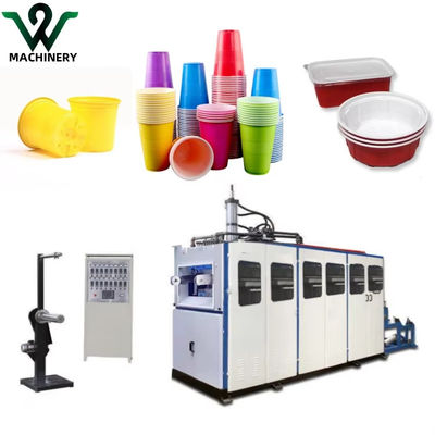 Máquina de termoformado de plástico totalmente automática para vasos de plástico desechables caja de pizza de plástico caja de galletas caja de pastel